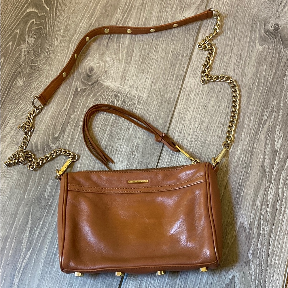 Rebecca Minkoff M.A.C. Brown Crossbody Bag with Gold Chain - Picture 5 of 8